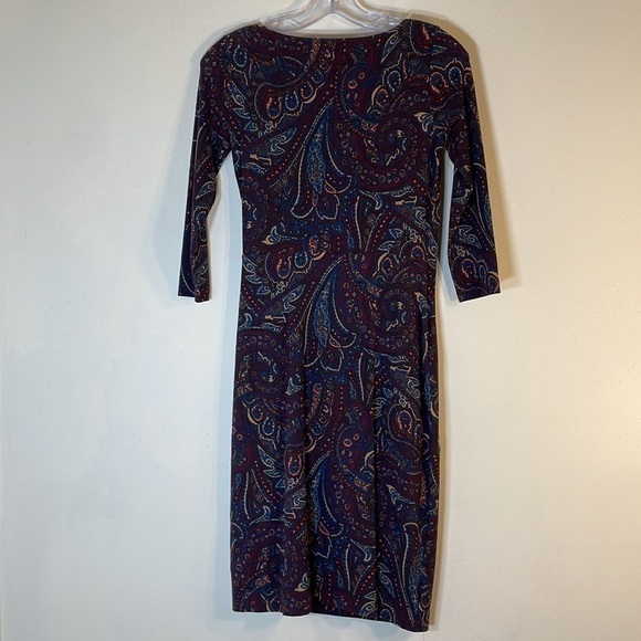 NWT. Talbots Petite Paisley Print Wrap Dress. - Picture 7 of 9